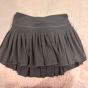Gray Pleated Gold Hinge Skirt
